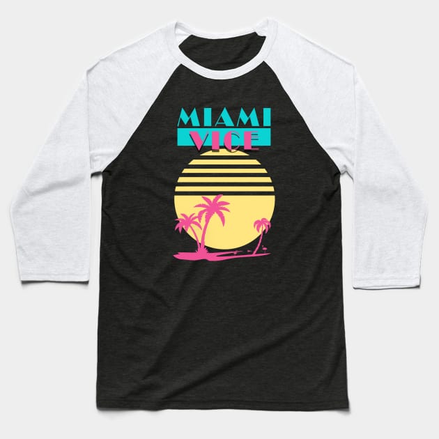 Miami Vice - Vintage Baseball T-Shirt by NorthWestDesigns